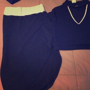 Two piece dark blue dress