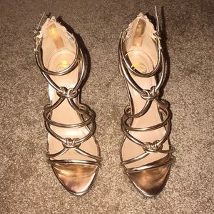 Charming Charlie Rose Gold Heels Size 7