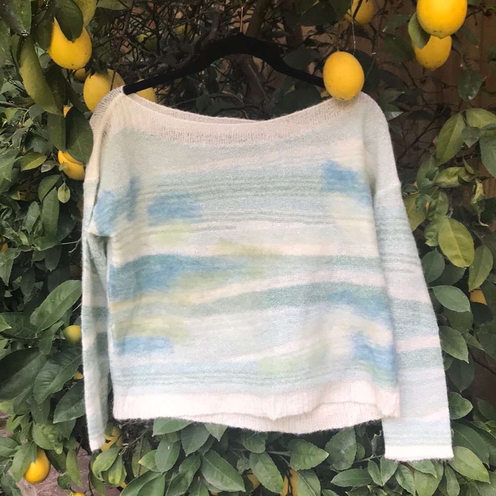Anthropologie sea foam sweater with slight sparkle