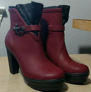 Sorel Medina Rain Heel platform boots 6.5 Cabernet