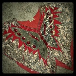 Vintage Sequin Butterfly Shawl
