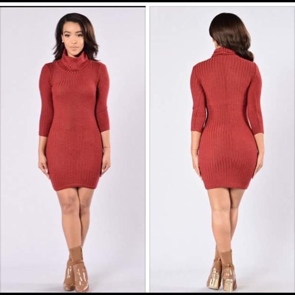 FASHION NOVA Red Sweater Dress