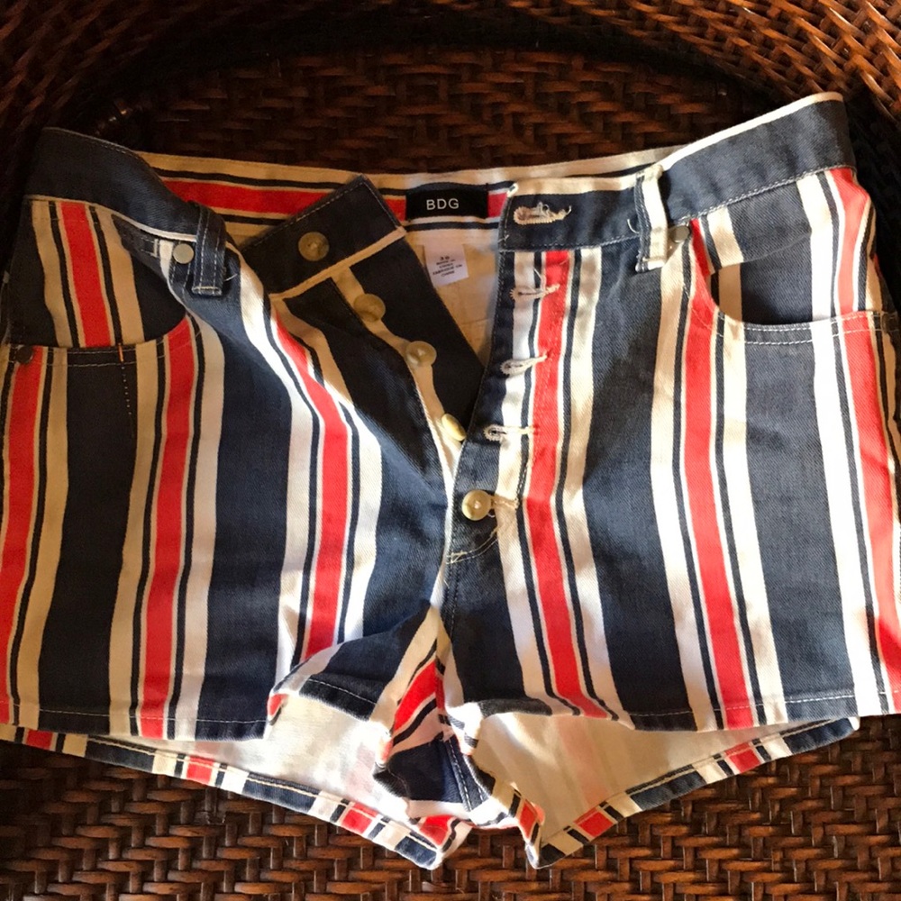 Striped 70's High Waisted Shorts
