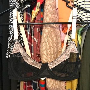 forever 21 pink trim lace underwire bralette