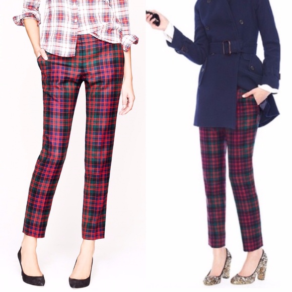 j crew velvet plaid pants