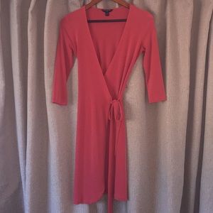 Long sleeve wrap dress. Burnt orange