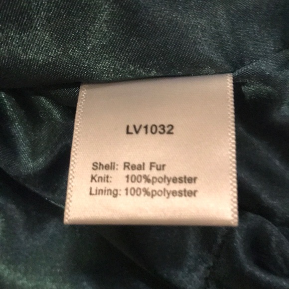 C. Luce Real Fur Turquoise Vest Size Small - Picture 4 of 4