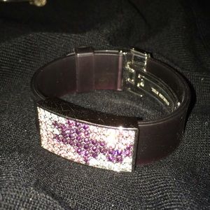 Purple and pink Swarovski crystal face bracelet