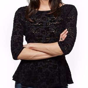 Free People Chenille Lace Second Chance 3/4 Sleeve XS M