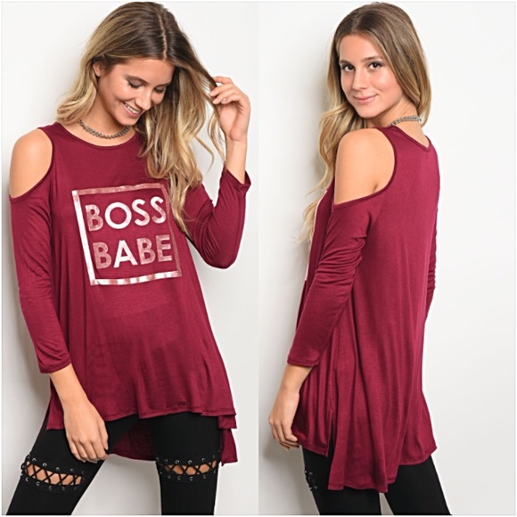 Amazing BOSS BABE HiLo Flowy Tunic Top SM - Picture 2 of 5