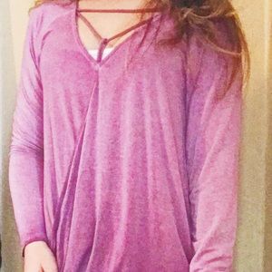 Long sleeve strappy top