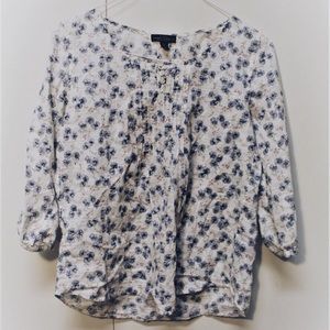 White floral blouse
