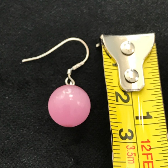 Pink Cat Eye Drop Earrings - Picture 4 of 4