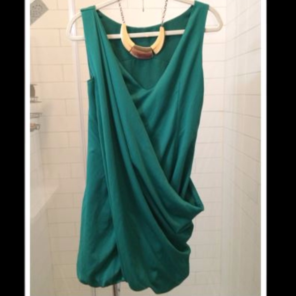 Belle by Oasis Emerald Drape Dress Size 6