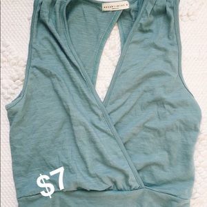 Real crop top with low V neck, great for summer