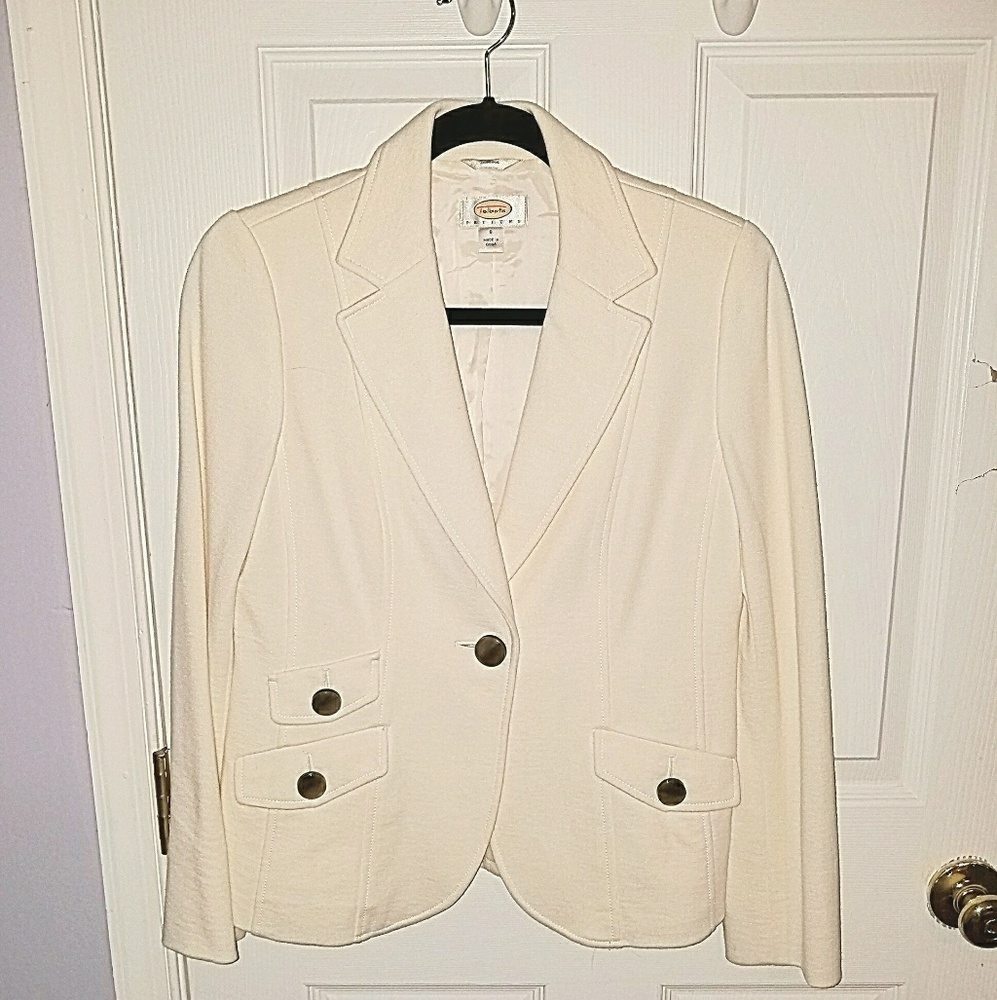 Talbot's Soft White Winter Blazer