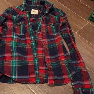 Long sleeve plaid shirt. HOLLISTER SMALL