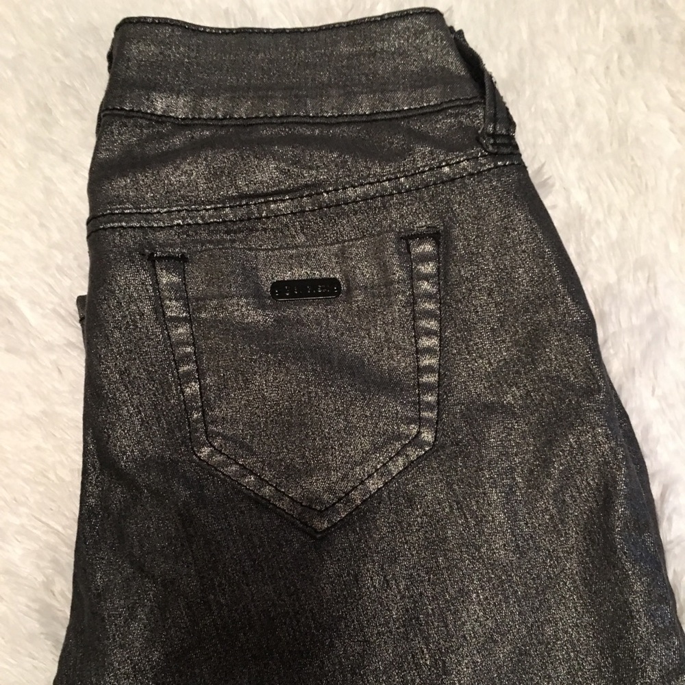 Super skinny by G silver black stretch jeans