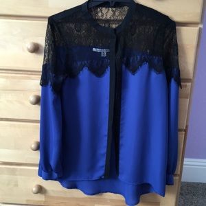 Blue & lace blouse, from Lauren Conrad Collection