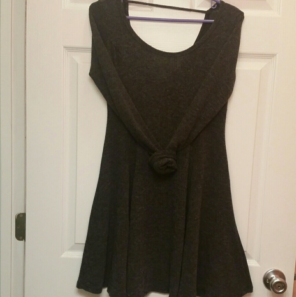 Knit long sleeve A-line dress