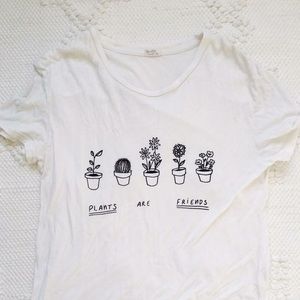 White "plants are friends" shirt