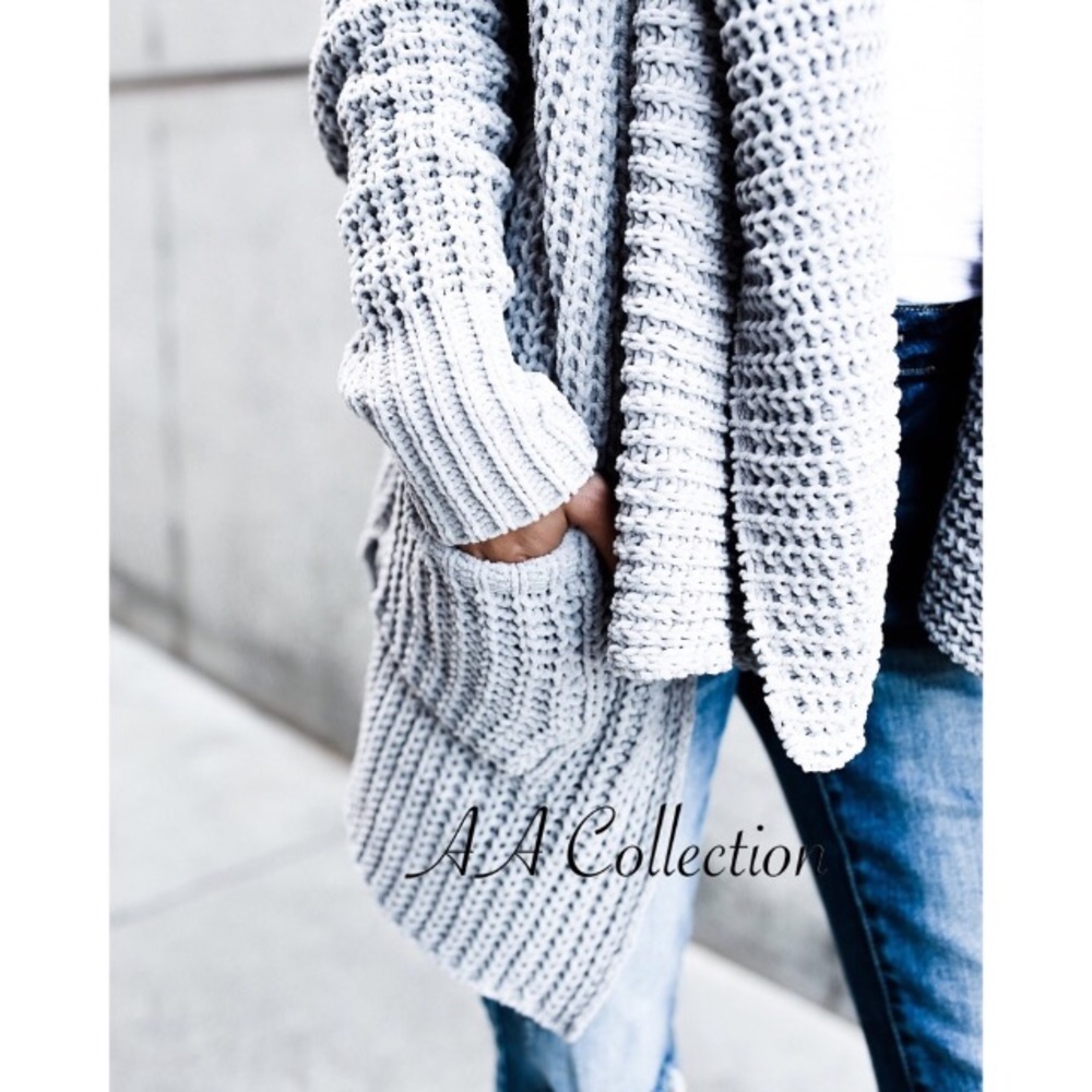 Sweater cardigan drape long sleeves soft sold - Picture 5 of 6