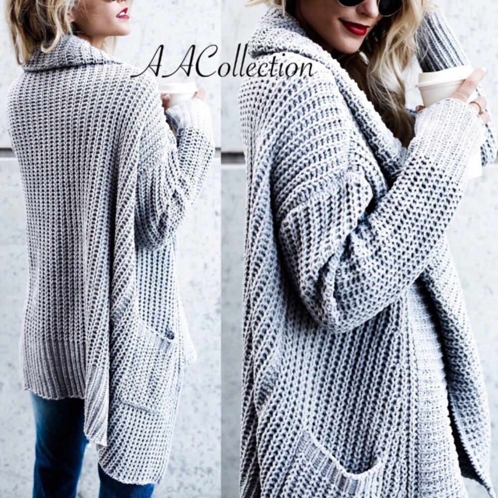 Sweater cardigan drape long sleeves soft sold - Picture 6 of 6