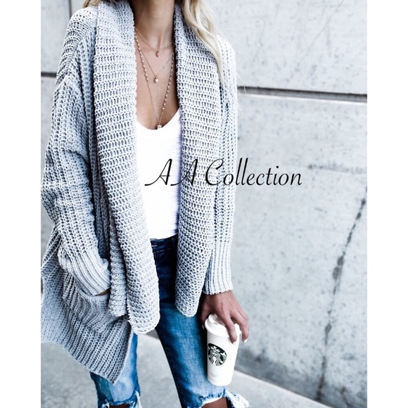 Sweater cardigan drape long sleeves soft sold - Picture 3 of 6