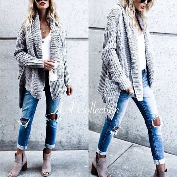 Sweater cardigan drape long sleeves soft sold - Picture 4 of 6