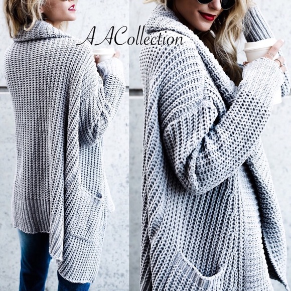 Sweater cardigan drape long sleeves soft sold - Picture 6 of 6