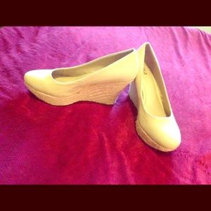 Braided Tan Wedge Heels