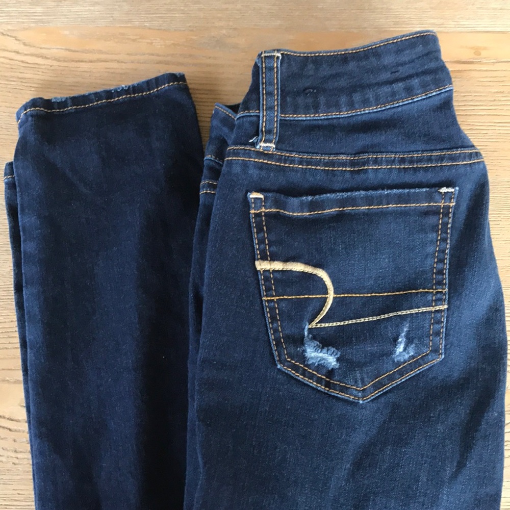 American Eagle Distressed Jegging Jeans Dark Wash