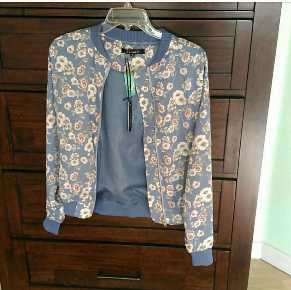 Floral Print Bomber Jacket