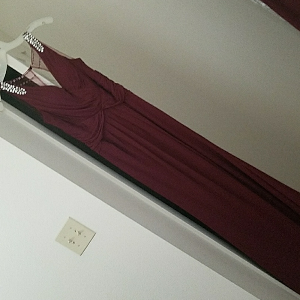 David's Bridal bridesmaid dress wine colored