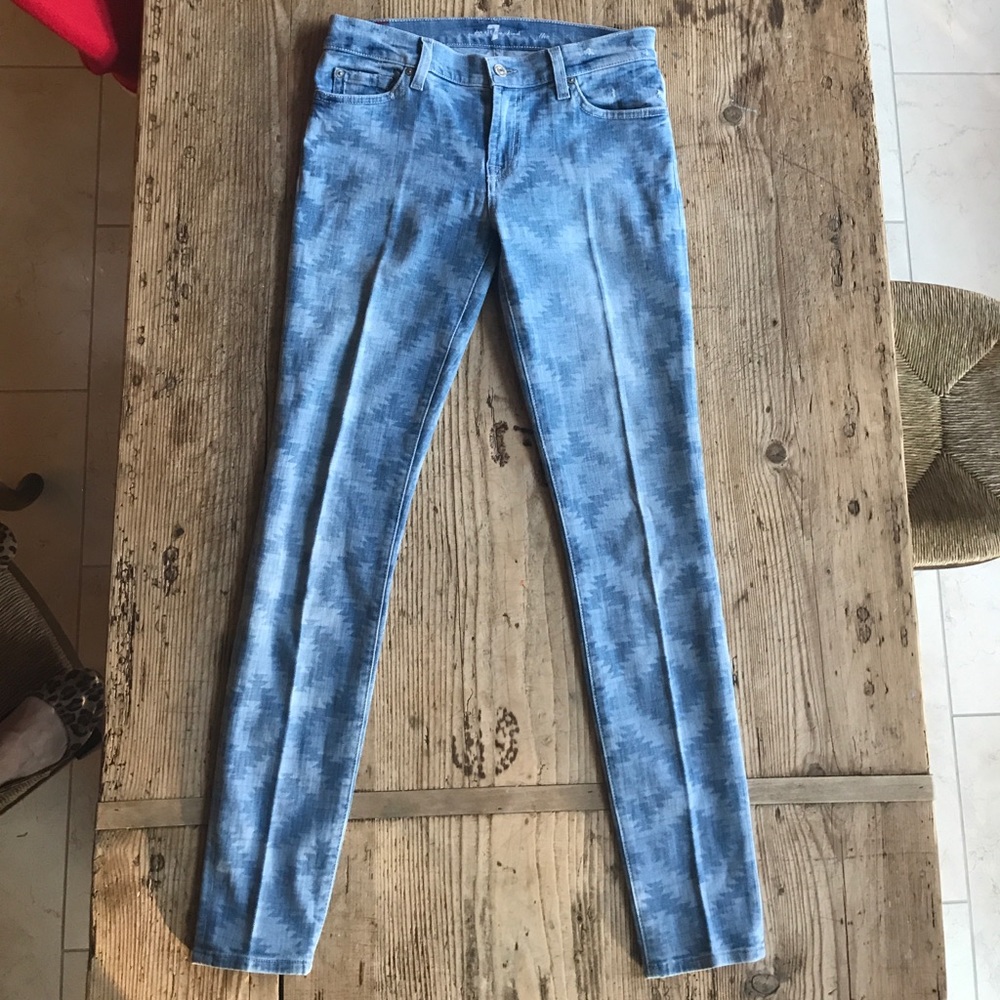 7 for all Mankind The Skinny Aztec print jeans 29 - Picture 3 of 7