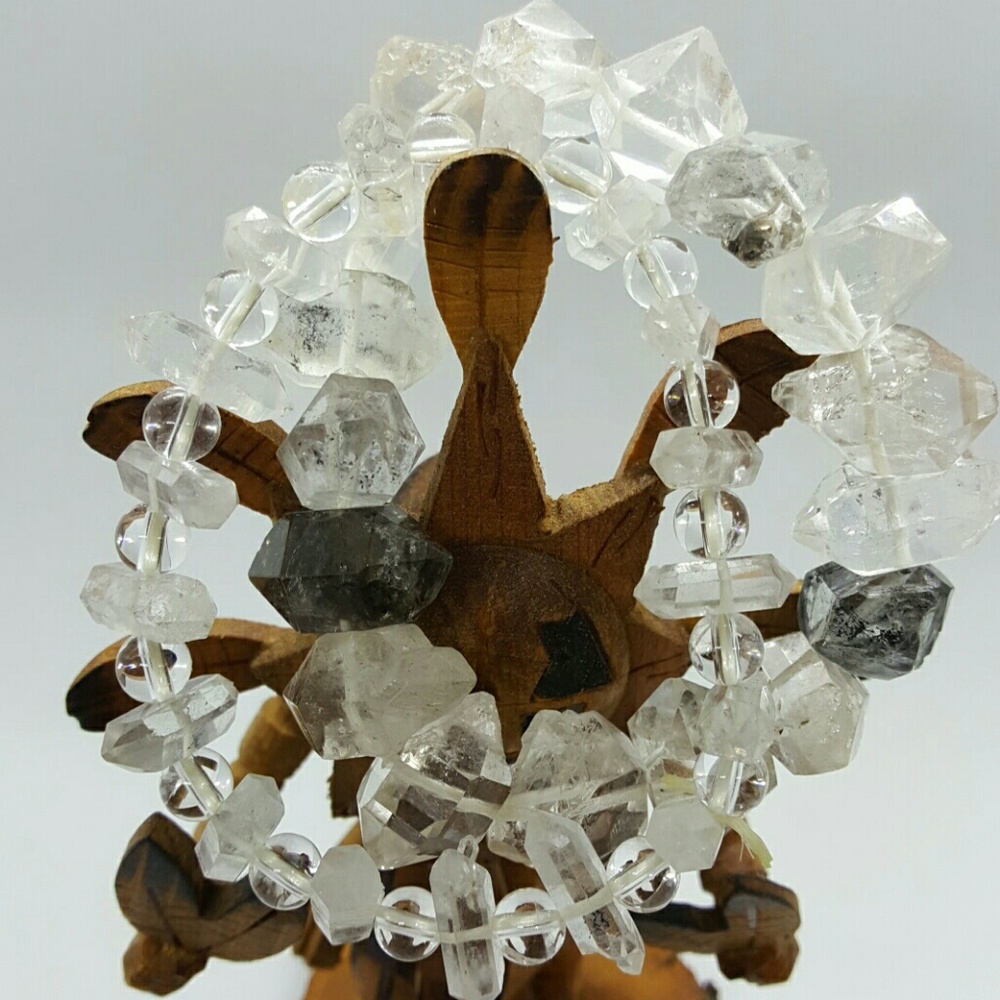 2 point Herkimer diamond crystal bracelet