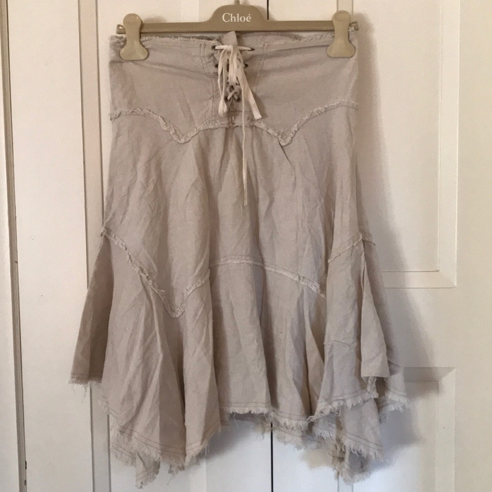 Mango distressed kaki skirt never worn S