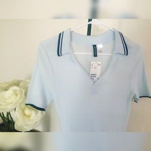 h&m baby blue polo shirt!!👕