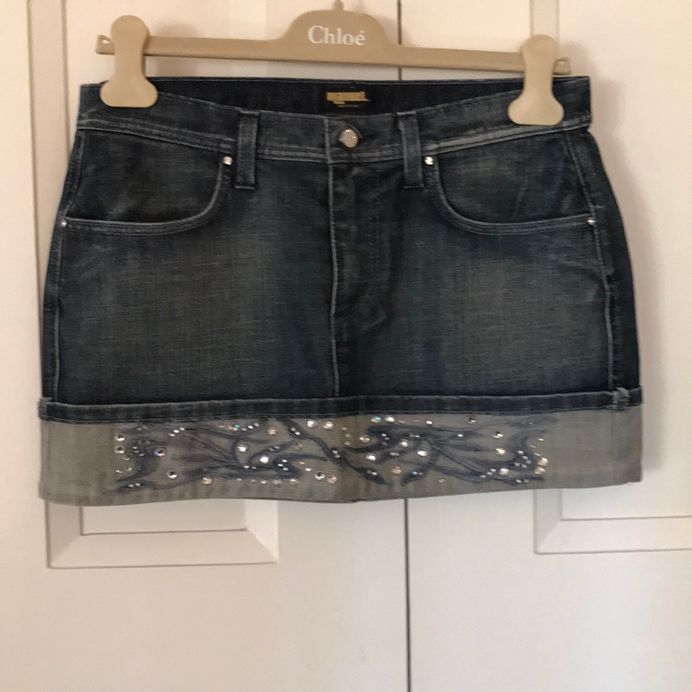 Manuel NWOT studded denim skirt 29