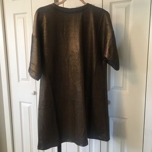 NWT metallic t-shirt dress
