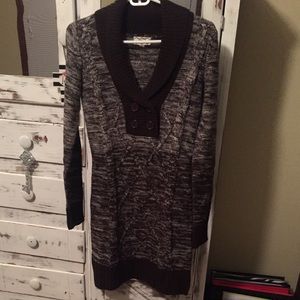 Pink Rose Medium Brown Sweater Dress