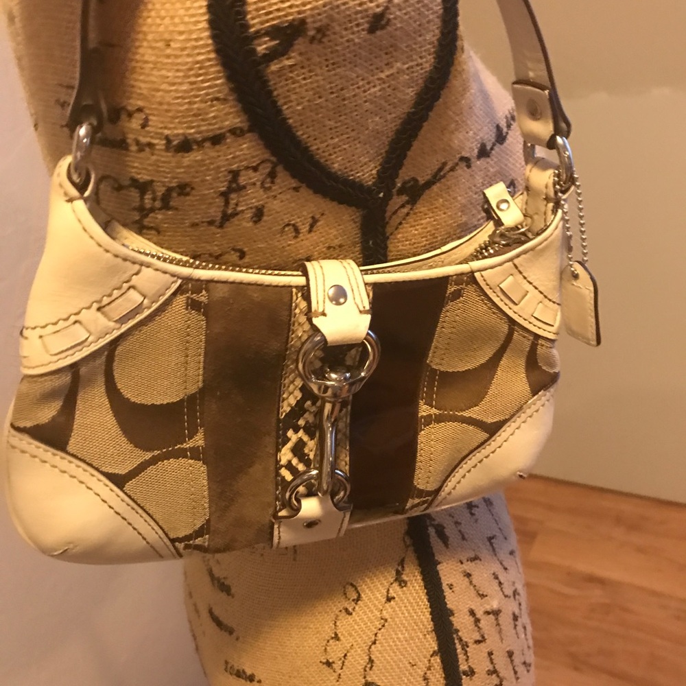 Women's mixed media coach bag