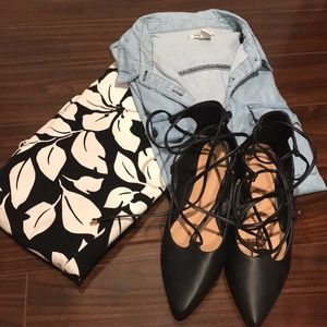 ⚫️⚪️ Black and White floral pants