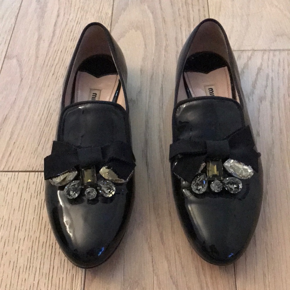 Miu Miu crystal smoking slippers
