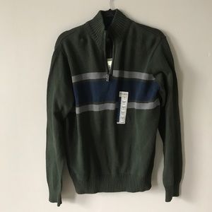New! Eddie Bauer Half Zip Green Sweater