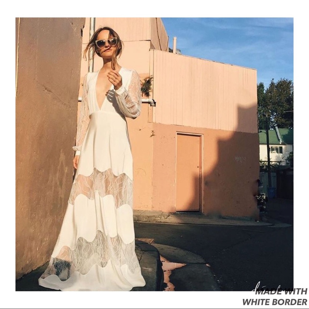 White lace Stone Cold Fox “Friar Gown” $1350 dress
