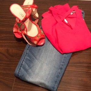 🍀 SALE Pink crisscross tank NWT