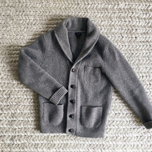 J.Crew Shawl Collar Grandpa Cardigan, gray/brown