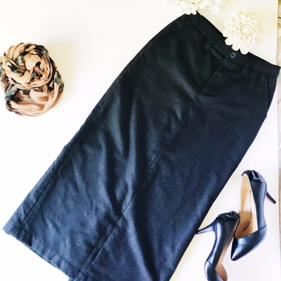 Gap Long Maxi Wool Skirt with Split - Picture 2 of 4