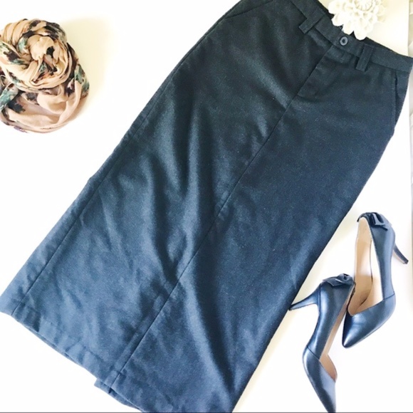 Gap Long Maxi Wool Skirt with Split - Picture 3 of 4